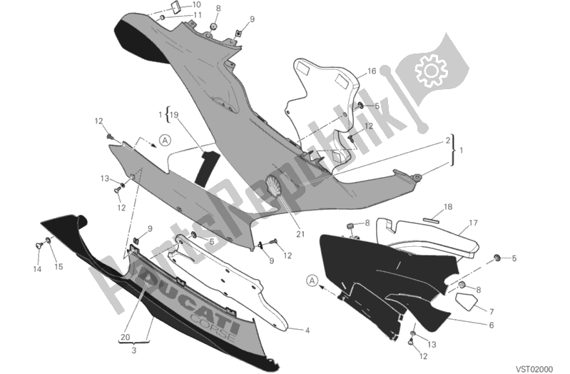 Toutes les pièces pour le Carénage, Rh du Ducati Superbike Panigale 25 Anniversario 916 USA 1100 2020